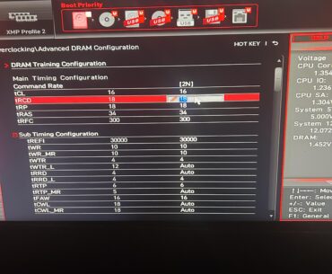 Corsair Vengance 16GB (Nanya B die) Intel 10900k