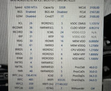 After a long battle between me and the final boss(my motherboard bios)I finally managed to get Fclk 2167 stable with my memory OC 6200 CL26. I built this pc in December of last year & always wanted to learn how to get memory & fclk stable. Never give up because you might just be one step closer