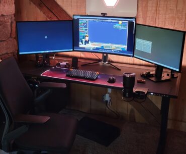 My simple battlestation complete with cat