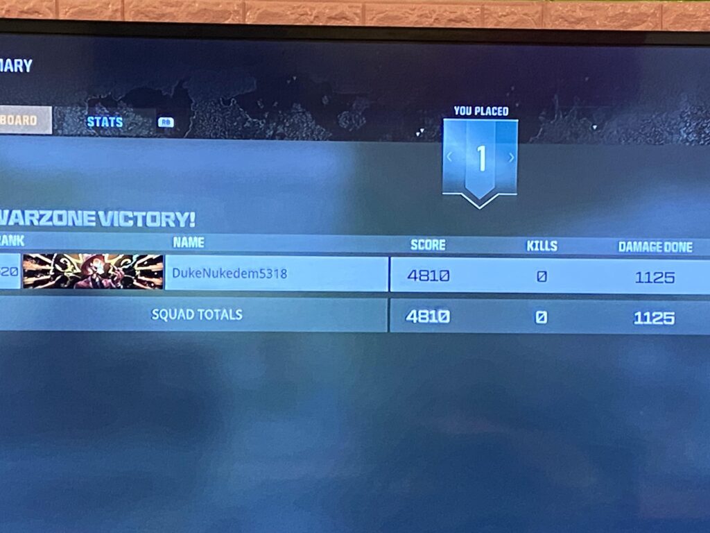 First Zero Kill Win