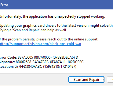 I need help with this error. Someone knows what to do ? I have an 6800XT in high but ALWAYS getting this error i tried so many things like changing the XMP ram or chaging the graphics, im just want to play some zombies : (