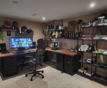 Bought some fake plants and consolidated my game collection into my battlestation.
