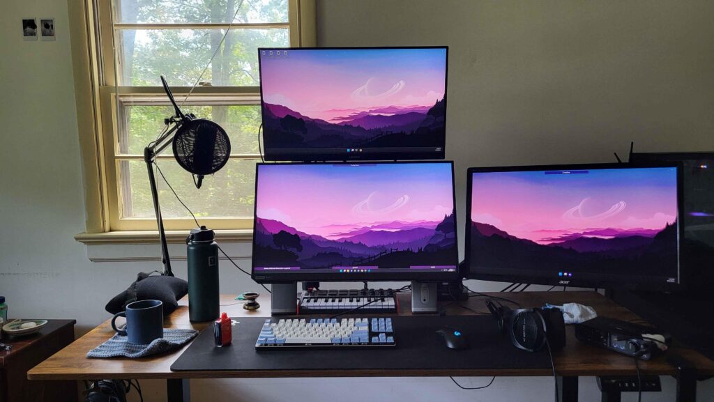 Any recs? Kinda tired of lookin up at the 3rd monitor, but having it on the left takes up needed desk space.