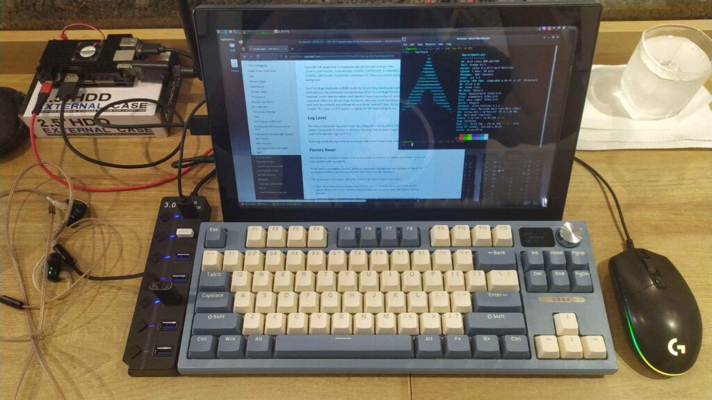 r/battlestations bashed this setup so i posted it here. this is my setup for coding at the coffee shop