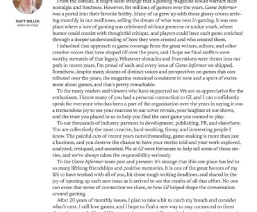 Final official statement from Game Informer's now-former Editor-In-Chief.
