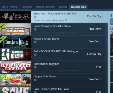 Valve added a "Trending Free" tab! In response to complaints of 'free demos are stomping on paid games in the New & Trending charts',