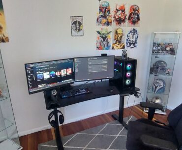 Rate my setup, still a work in progress. Mainly bling for my left display cabinet and some wall decor but she's going good. So far it's costed me quite a bit of money 😅