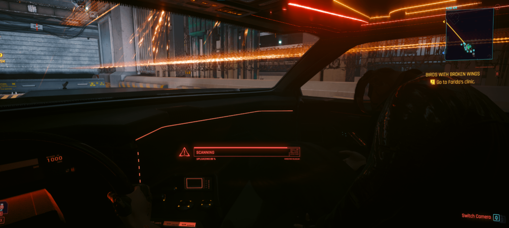 Drove through the Barghest security checkpoint into DT with bullet holes in my windscreen and a dead netrunner agent in the passenger seat. What are they even scanning for?