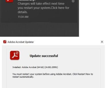 Why does a PDF reader update needs a computer restart?