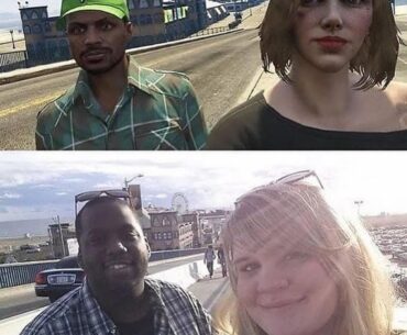 In 2015, these two people became close friends on gta online, then met up in real life and took a picture in their favorite in-game location.