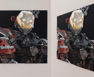 I recently finished a wood art portrait of Emile-A239 from Halo