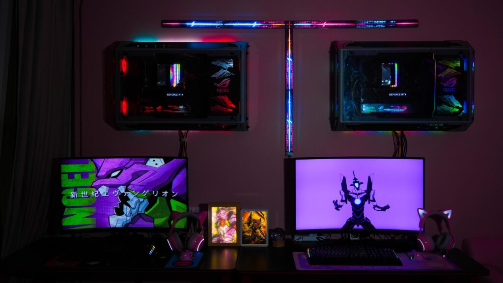 Lights up evangelion unit 01 battlestations(Me and wife both hyped)