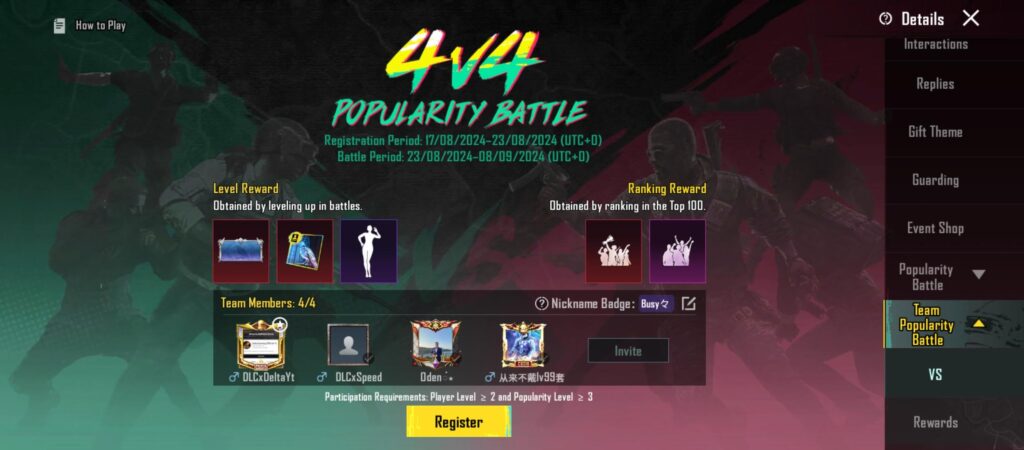 Anyone wona join my team popularity battle? (I can remove 2 players from the shown team so 2 free open slots)