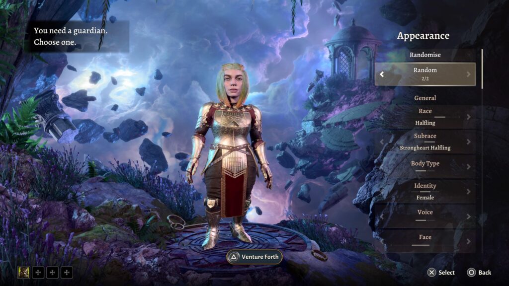 Did Random for my Guardian on Baldur's Gate III, it made a halfling Billie Eilish.