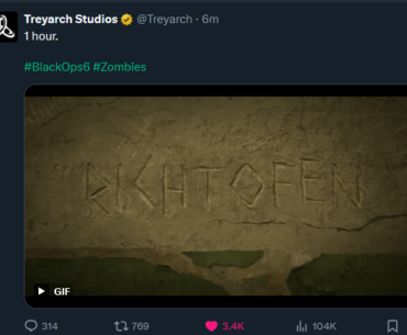 "1 Hour" - Treyarch on Twitter