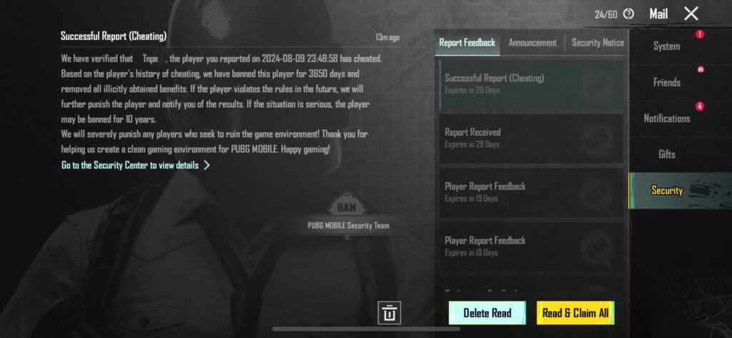 This idiot was bragging that he has X-ray to his friend not realising I’m the investigator he’s worried about (he saw the announcement on the plane but he’s too dumb to match the name and my name on his team 💀). He got banned within 1-2 mins after I reported him mid game, such a satisfying feeling This idiot was bragging that he has X-ray to his friend not realising I’m the investigator he’s worried about (he saw the announcement on the plane but he’s too dumb to match the name and my name on his team 💀). He got banned within 1-2 mins after I reported him mid game, such a satisfying feeling