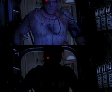 Donald Sutherland as Captain Robert Everton in: Virus (1999) by John Bruno ● Screenplay by Dennis Feldman, Chuck Pfarrer & Jonathan Hensleigh. Based on the 1992 comic book of the same name by Chuck Pfarrer & Howard Cobb ■ Cinematography by David Eggby