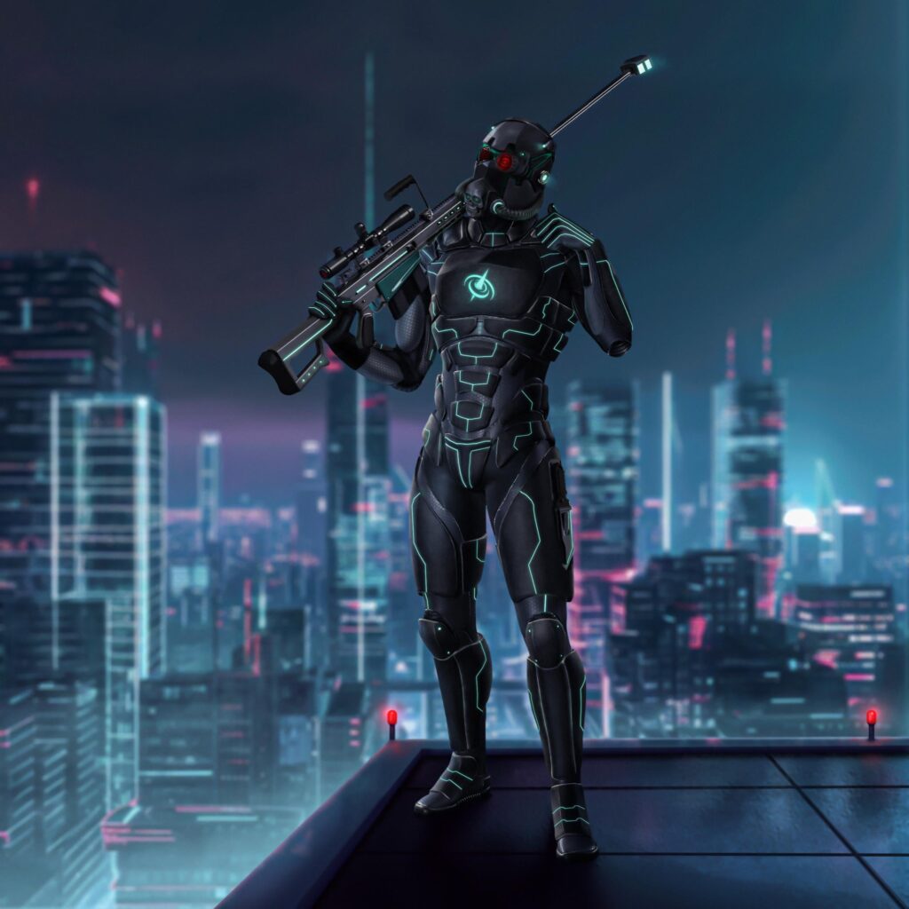 Phantom, cyberpunk sniper art