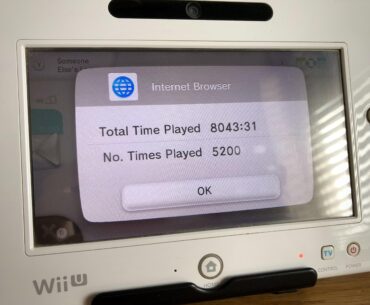 Over the course of five years from 2013 to 2018, I used the Wii U internet browser for 8,043 hours (335 days)