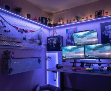 Opinions? I put a bit too much manual work into this small place; even the picture frames are handmade. The cabinet on which the PC stands is completly self made and contains all the technology, and the front panel is magnetically removable. The Shelf on the left side has a magnetic front.