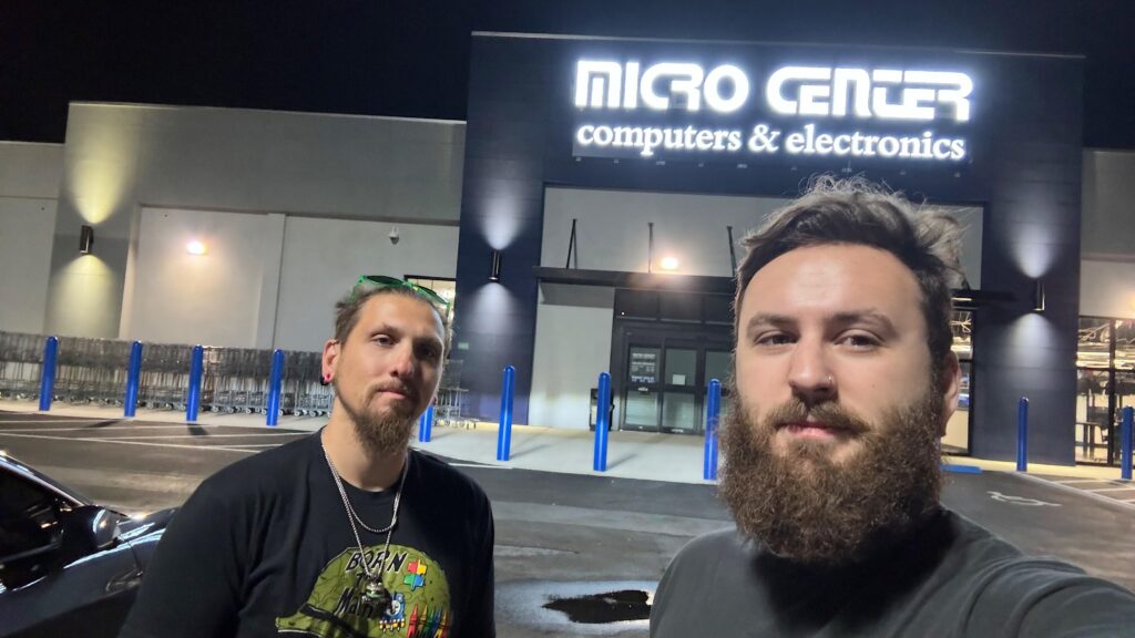 We’re the only two nerds here waiting for the Miami Microcenter early opening