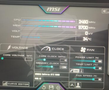Can't change gpu core clock speed