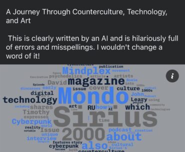 Ken “RU Sirius” Goffman of Mondo 2000 discovers his own AI biography