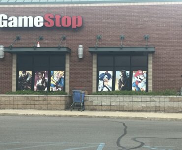 Hometown GameStop still has the original recession-era posters outside