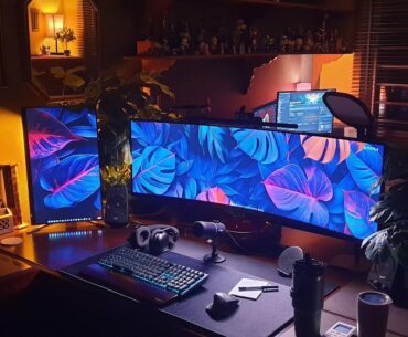 Father and son battlestations - During the holidays he games and I catch-up after work