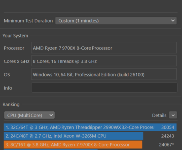 9700X CO -30 Cinebench R23 Run