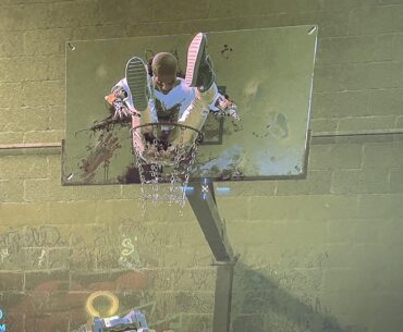 Has anyone found this dead guy stuffed in the basketball hoop?