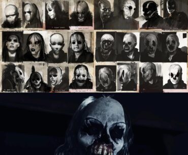 Alternative 'Psycho' masks concept art for Until Dawn. They ended up choosing the Clown mask as Supermassive thought it would be scarier