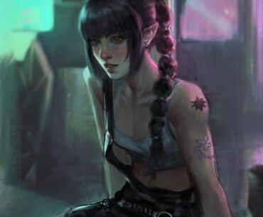 Shadowheart in Judy Alvarez's clothes - cyberpunk 2077 x baldur's gate 3 😳 by Ziriii!