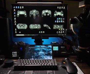 Business mixed with pleasure, my microsoldering/gaming setup