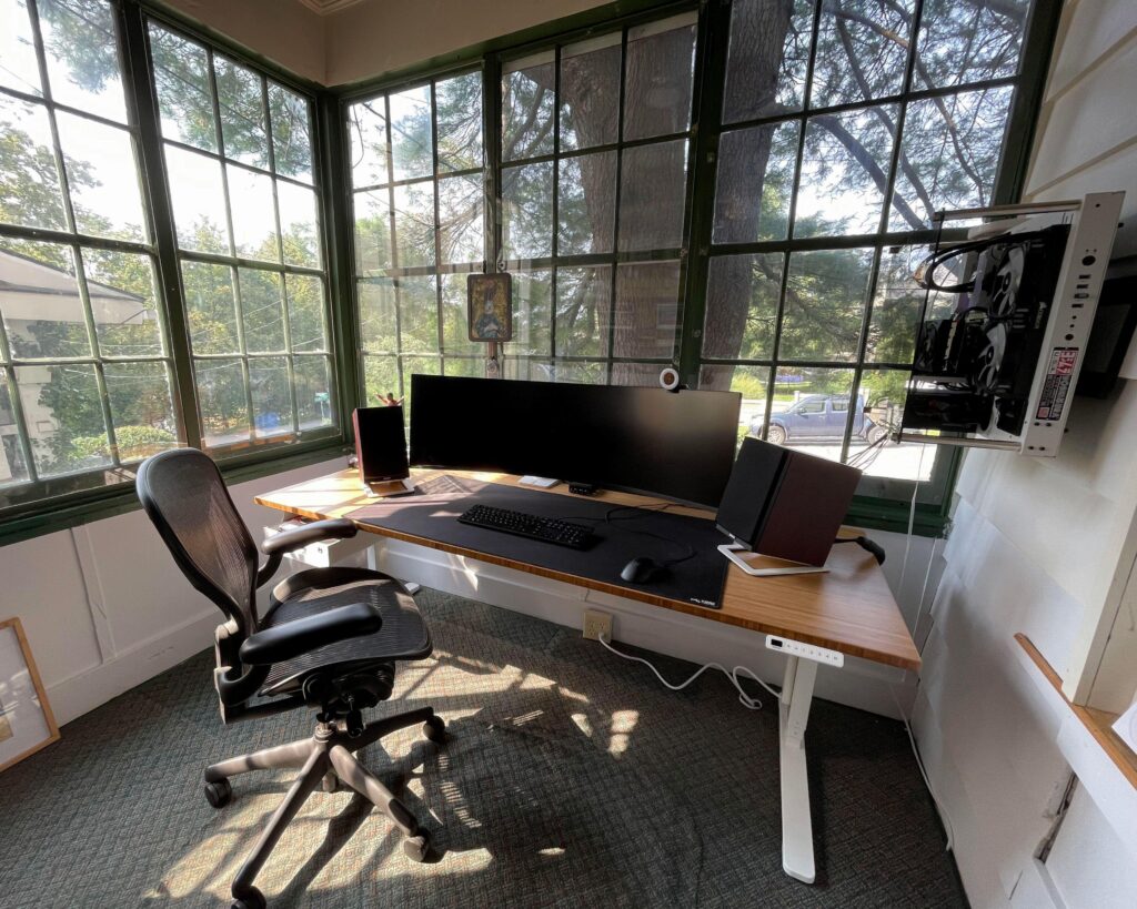 No RGB here, but the new office is coming together nicely!