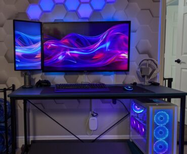 Update on my battlestation after looking at my last post decided to build a better foot rest under desk and get rid of some clutter