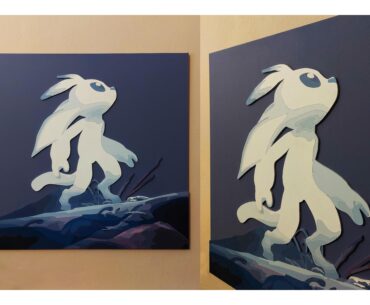 I made a wood art portrait of Ori from the video game Ori and the Blind Forest