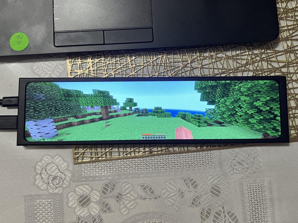 Minecraft on a tiny ultrawide