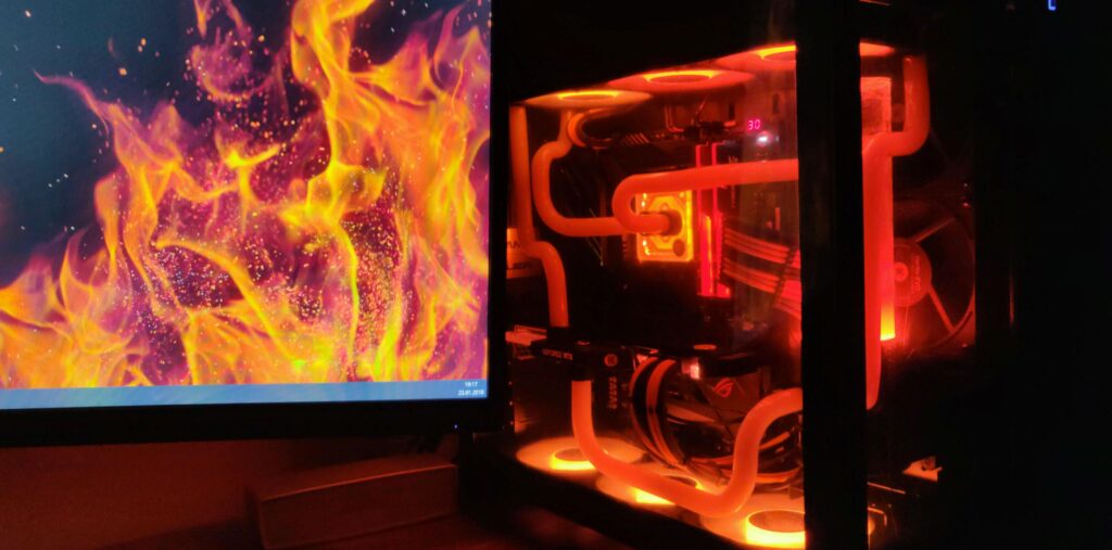 My first custom loop is lit! RTX 2080Ti, i9 9900K 🔥