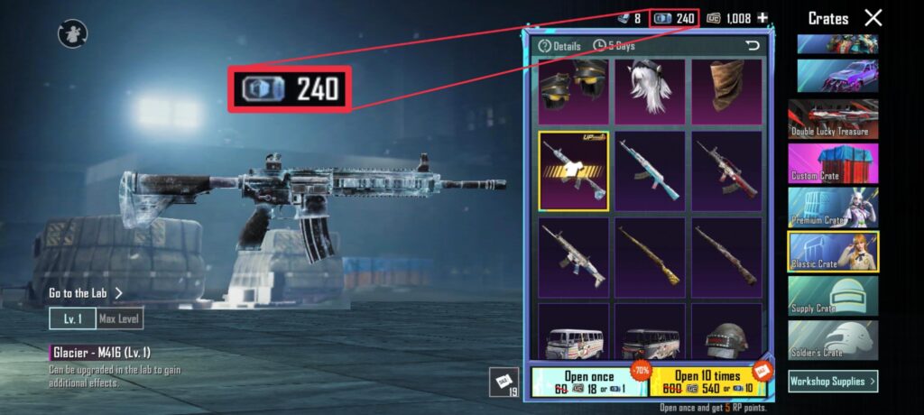 500 Classic Crate Coupons for Glacier M416