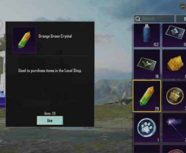 Which region is using orange green crystals?
