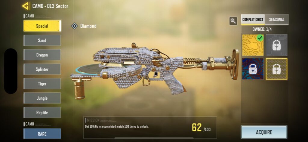I have grinded over a hundred Diamond camos but D-13 is the only one I couldn’t finish