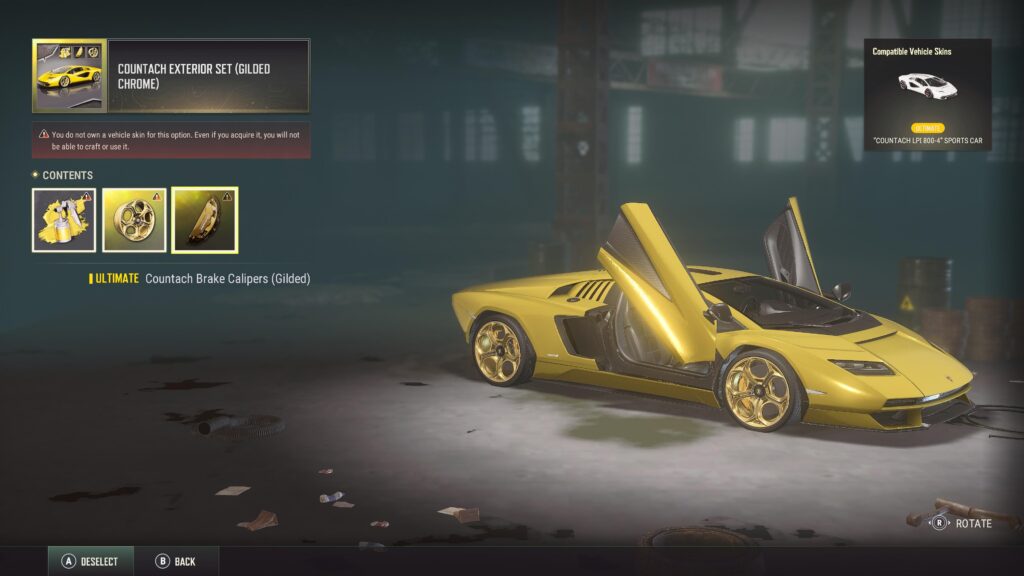 Someone tell me it’s lame and embarrassing to buy the $600.00 Lambo skin now that I unlocked the Gold exterior set