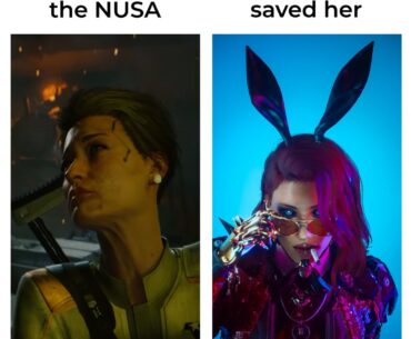 Imagine having an assault rifle and still being pinned to the wall by a bunny girl
