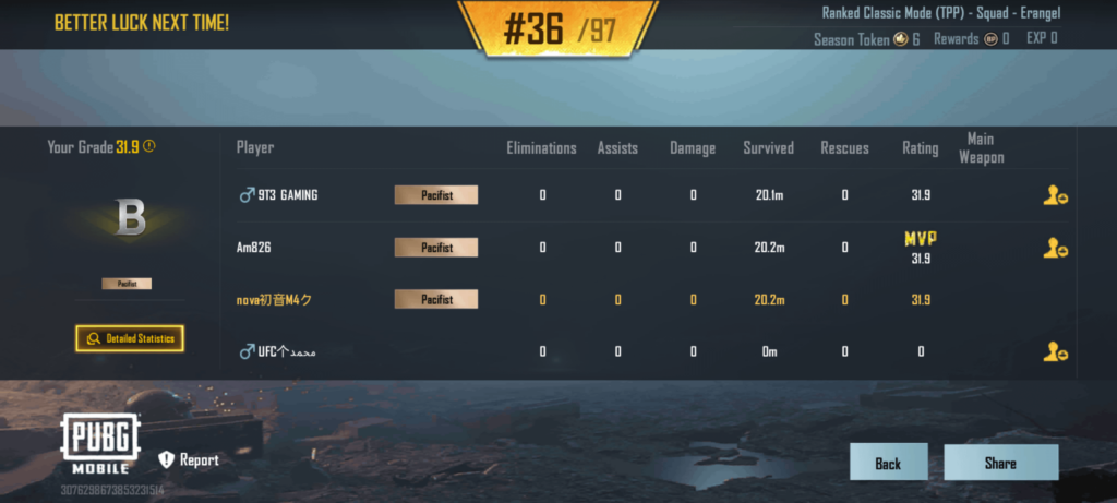 Why did a match affect my statistics although I left while I was on the plane after a teammate left the lobby before?