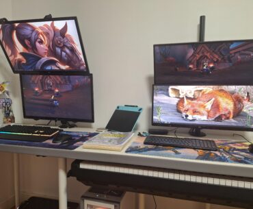 Painting, music and gaming couple's battlestation