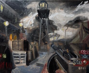 I made an oil painting of Mob of the Dead