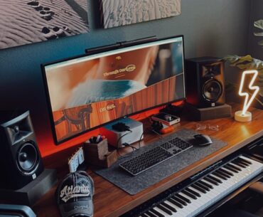 My current set up! The speakers definitely made a difference in sound quality while editing