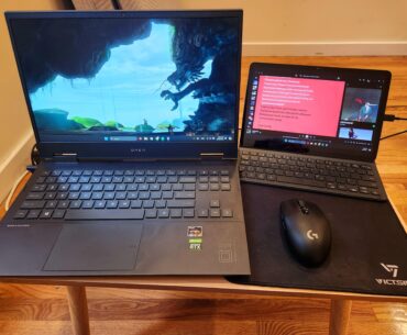 floor battlestation ft tablet as spotify screen