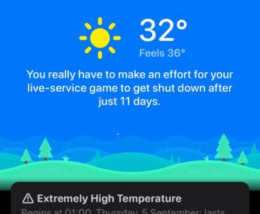 Even my weather app is trash talking Concord lol